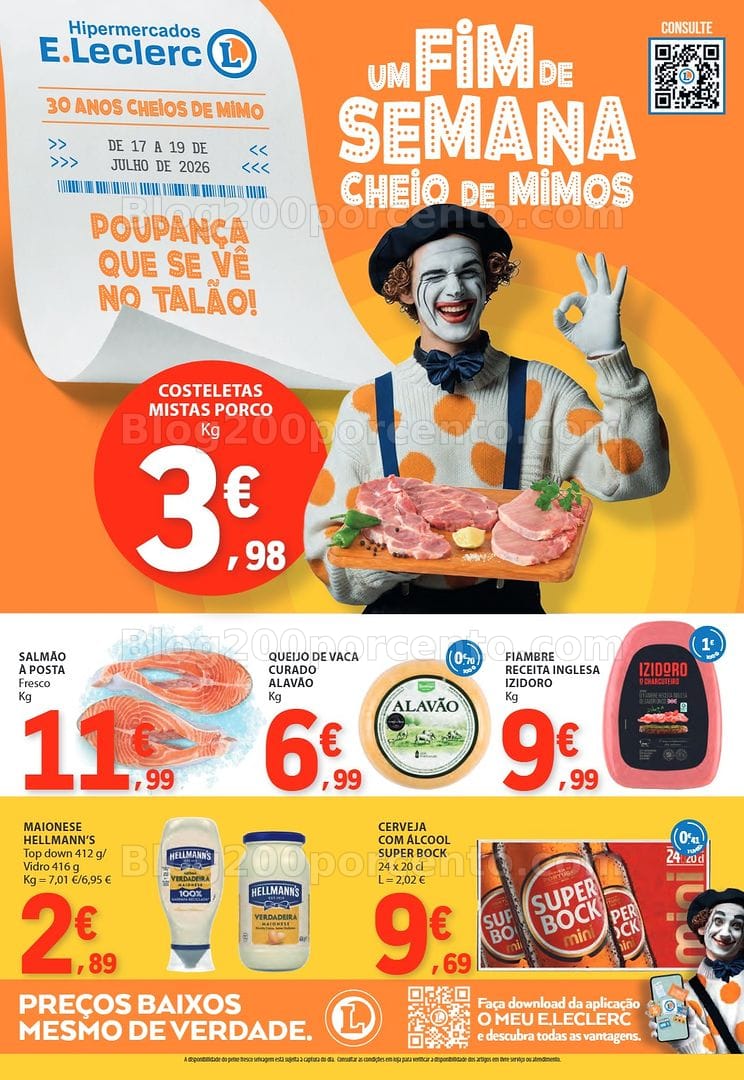 Antevisão Folheto E-LECLERC Promoções Fim de Semana - 17 a 19 julho